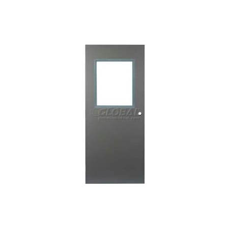 Assa Abloy CECO Hollow Steel Security Door, Half Glass, Cylindrical, Curries Hinge/Glass, 16 Ga, 36"W X 84"H CHMDXHG3070XCYL-CU-16GA-WG